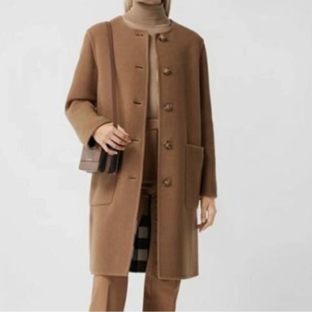 Burberry Women Tisbury Exploded Check Reversible
Wool Coat